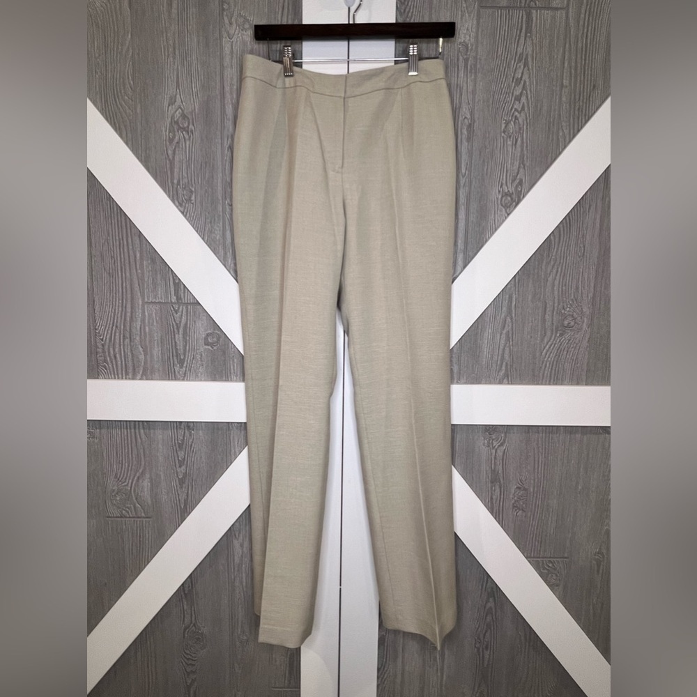 145. Black Label by Evan Picone Oatmeal/Cream Suit Pants 4